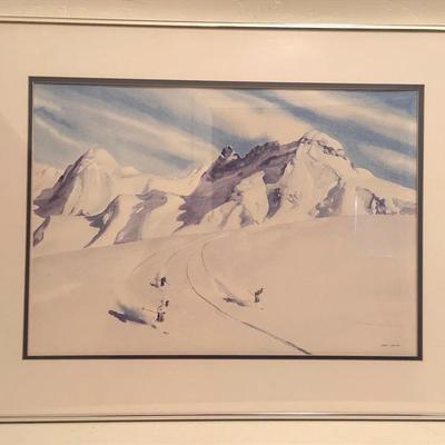 Ski & Mountain Watercolor Print By Sheplar 