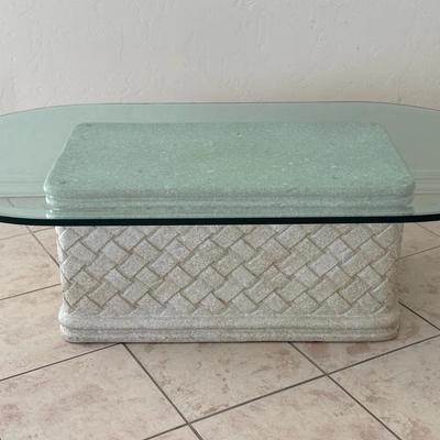 Post Modern Glass & Ceramic Coffee Table 