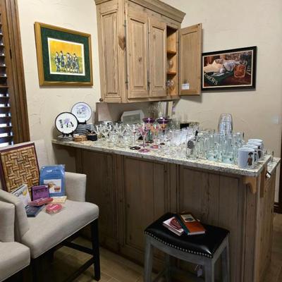 Sale Photo Thumbnail #20: Stemware and barware including Riedel.