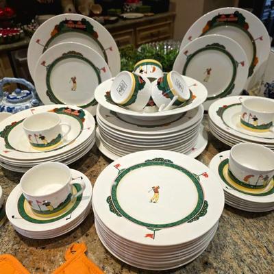 Sale Photo Thumbnail #10: Christopher Stuart's "Fairway" fine china. 