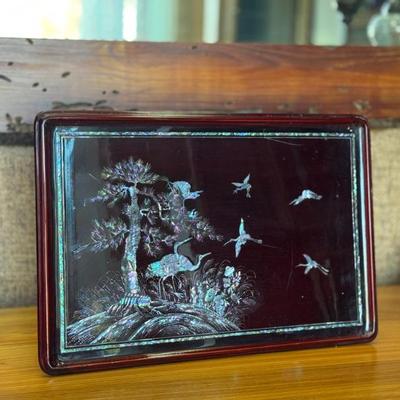 Asian Mother of Pearl and Abalone Tray