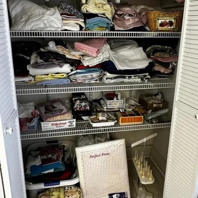 Mystery Lot Of Fabric #3 With Parts For A Janome Machine 