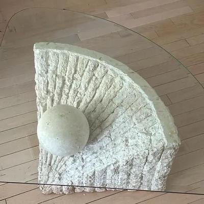Vintage Postmodern Mactan Stone Table 