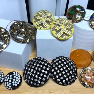 Vintage button style earrings