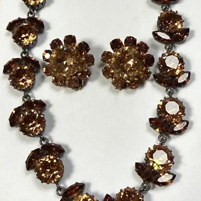 Austrian rhinestone set rich brown