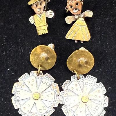 Mixed metal figural earrings others