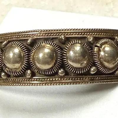 Siam sterling silver dome cuff bracelet
