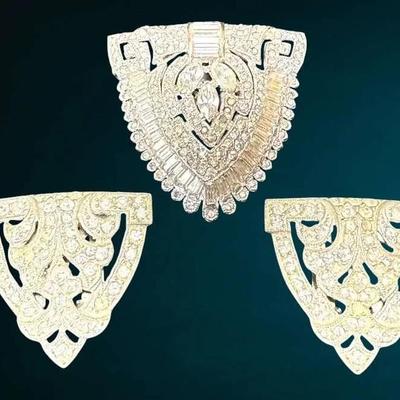 Vintage rhinestone clips