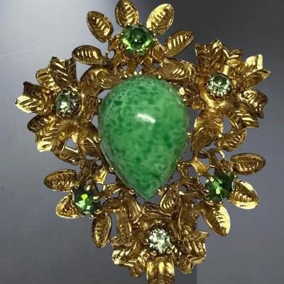 Austrian peking glass brooch