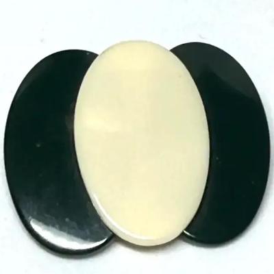 Le a stein paris oval overlay brooch