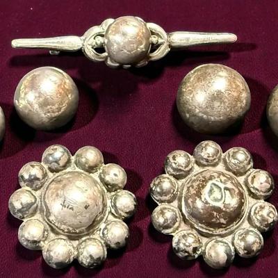 Sterling pin assorted earrings clip & screwback