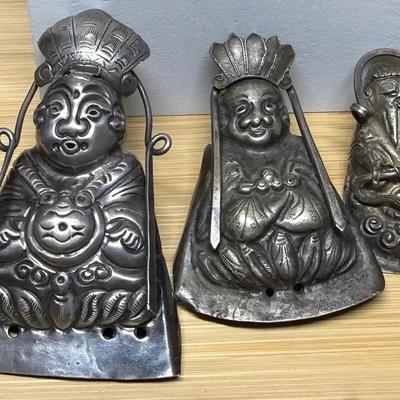 Three chinese hat ornaments