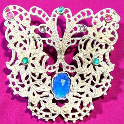 Filigree art nouveau brooch