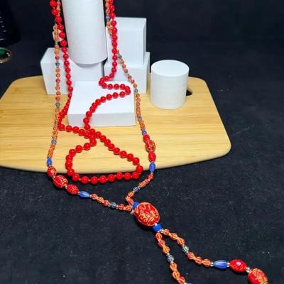 Vibrant glass bead strands