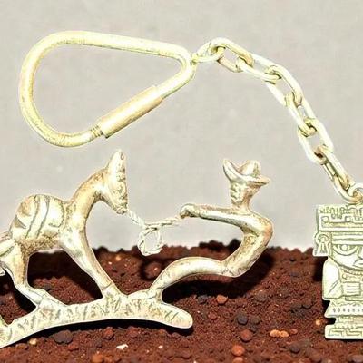 Donkey brooch mayan key chain