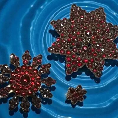 Garnet brooches