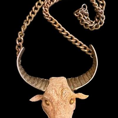 Luca razza longhorn steer necklace
