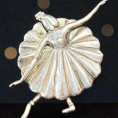 Margot de taxco sterling ballerina pin