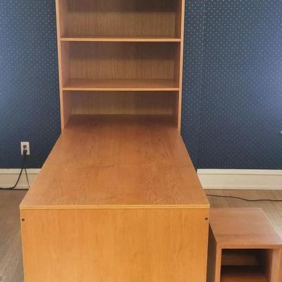 Office Furniture w/ Teak Veneer - Lot 3 (BR1)