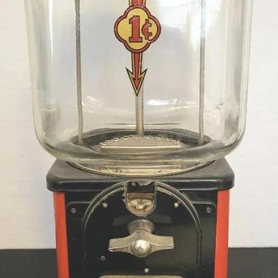 Victorian Topper One Penny Gumball Machine w/ Key (BR2)