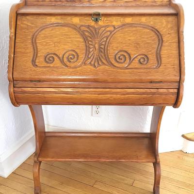 Oak Drop Front Desk (LR)