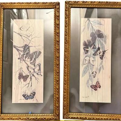 2 MCM  Butterfly Prints by Gallarda12 x 20