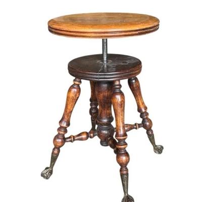 Vintage Adjustable Piano Stool