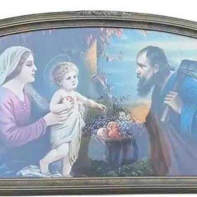 Antique Holy Family Print - 30 x 16