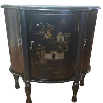 Hand Painted Half Moon Cabinet 