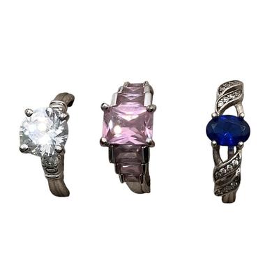Three Sterling Silver Rings
