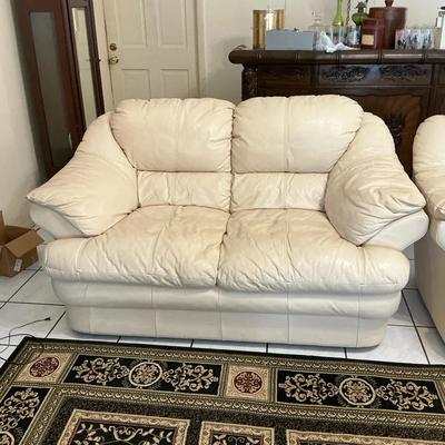 Light Faux Leather Loveseat