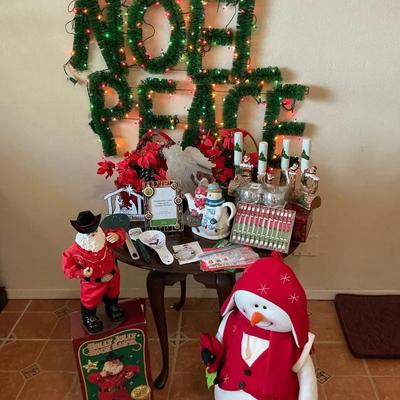 Lighted Peace & Noel, Baskets, Santa, Snowman, Kitchen & Ceramic Christmas Decor