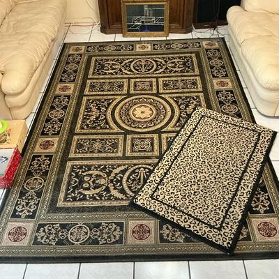 Leopard Print & Black Grecian Accent Rugs 