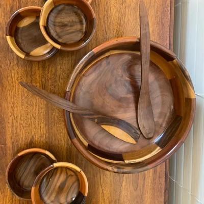 Wood Salad Bowl Set