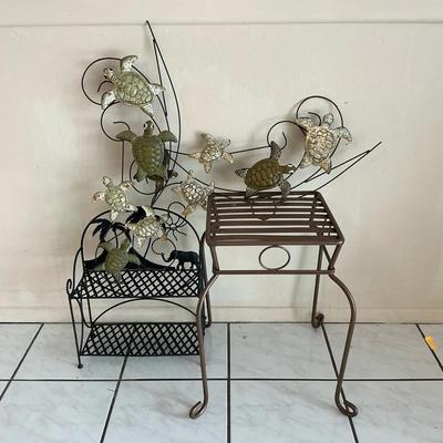 Metal Plant Stands & Turtles