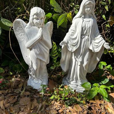 Garden Statues Pair Plaster