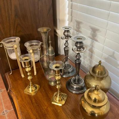 Brass And Silver Tabletop Decor