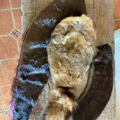 Vintage Mink Stoles & Rabbit/Raccoon Fur Hat
