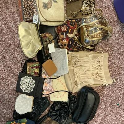 Huge Lot Of New & Used Purses, Wallets, Clutches & Toiletry Bag