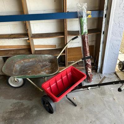 True Temper Spreader And Wheelbarrow