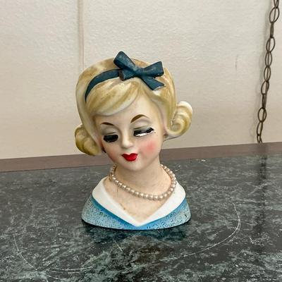 Vintage Blonde Lady Head Vase