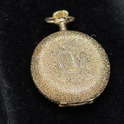 14K Gold Antique Pocket Watch Locket | Stamped 585 | Total Weight 19.28g