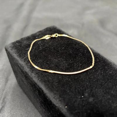 14K Yellow Gold Bar Bracelet | Stamped | 1.85g Total Weight