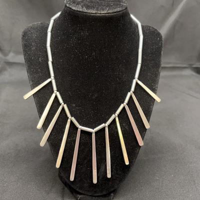 Sterling Silver Fringe Necklace | Graduated Bar Design | Stamped 925 | Total Weight 67g