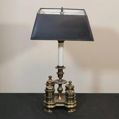 Knob Creek Table Lamp with Brass Base & Black Shade 