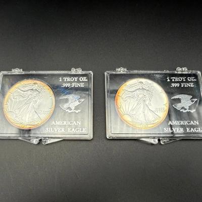 American Silver Eagles | 2 Coins | 1989 (.999 Fine Silver)