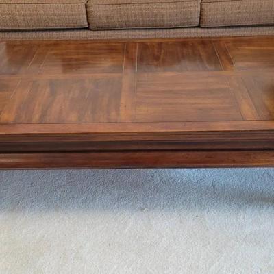 Traditional Wood Coffee Table | Paneled Top | Queen Anne Style Legs