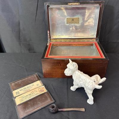 WWII War Ration Books & Vintage Smoker’s Lot | Humidor, Pipe, Tokens & Figurine