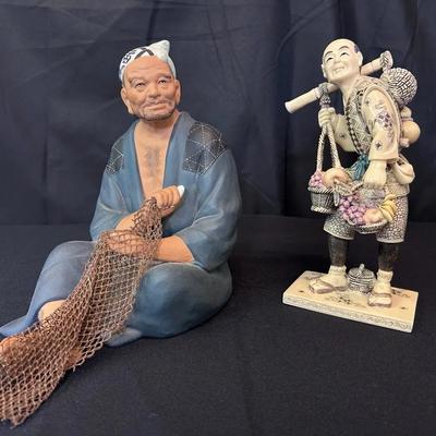 Japanese Figurines – Urasaki Doll Fisherman & Vendor Figure