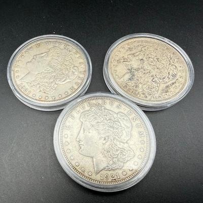 Morgan Silver Dollars | 3 Coins | 1921 (P)